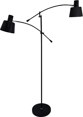 Split Gulvlampe m/2 Armer Sort