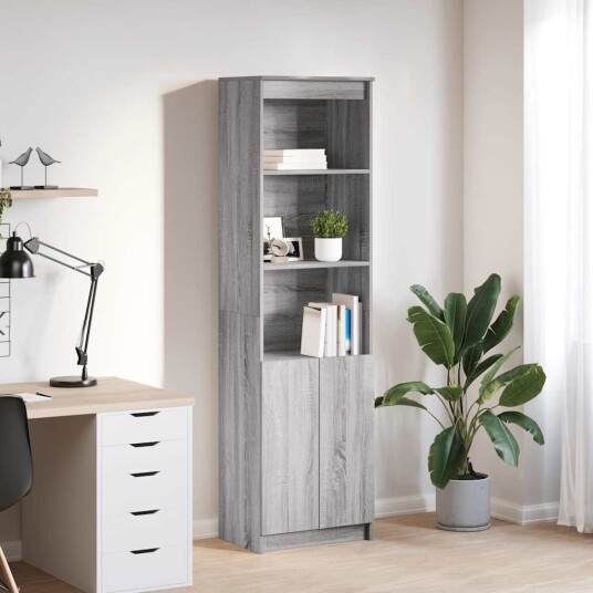 Highboard grå sonoma 50x35x180 cm konstruert tre Highboard grå sonoma 50x35x180 cm konstruert tre