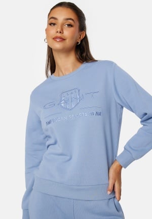 GANT Reg Tonal Shield Sweater Blue Water XS