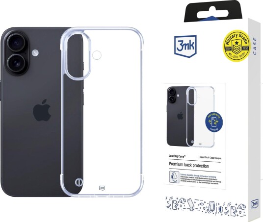3mk Just20g gjennomsiktig deksel til Apple iPhone 16 Gjennomsiktig