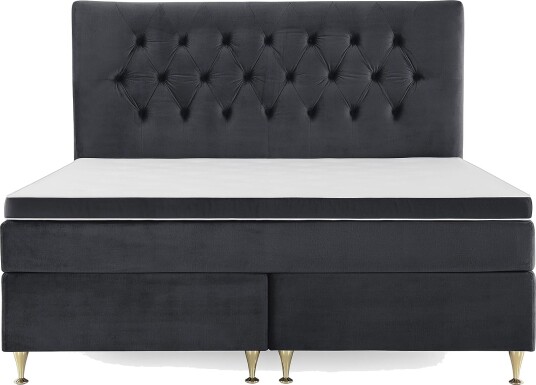 Royal Velvet Komplett Sengepakke 180x200 cm Svart Fløyel/Lave Gullben