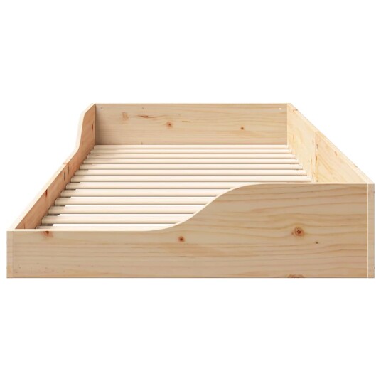  Gulvbedramme Brun 90 x 210 cm Massiv furu tre