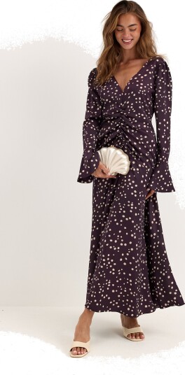 Bubbleroom Occasion Ruched Front Midi Dress