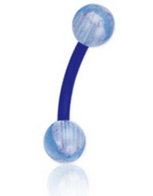 Utgått Right Way Blue 1.2 x 8 mm Øyenbrynspiercing Utgått Right Way Blue 1.2 x 8 mm Øyenbrynspiercing