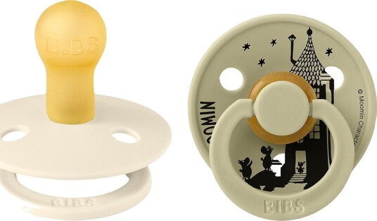 BIBS x MOOMIN Colour Smokker Str. 1 Rund 2-pack Ivory/Kh BIBS 0-6 md Smokk Grønn Hvit