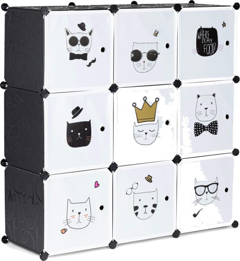 Barneskap med 9 hyller for smart oppbevaring