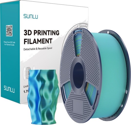 Sunlu Pla+ Silk Dual Color 1.75 Mm 1 Kg (Blå-Grønn) Filament