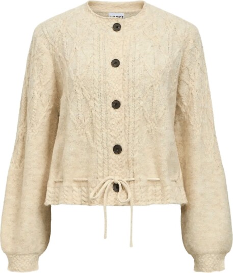 Object Objgunvi L/S Re Knit Cardigan Noos MACADAMIA XL