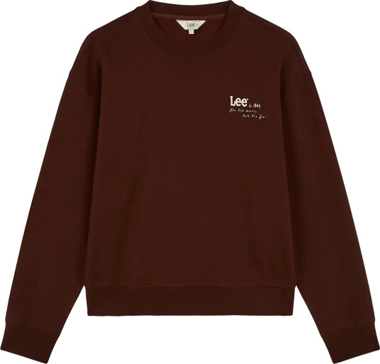 Lee Jeans Logo Crew Sws   Burgundy   L