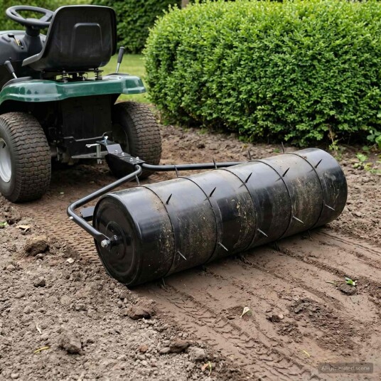 vidaXL Hage gressrulle med aerator klemmer Ø 30 x 90 cm Stål