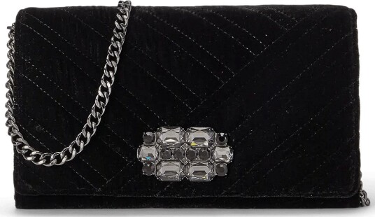 Lauren Ralph Lauren Quilted Velvet Medium Adair Ii Crossbody BLACK One Size Lauren Ralph Lauren Quilted Velvet Medium Adair Ii Crossbody BLACK One Size