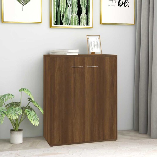 vidaXL Skjenk brun eik 60x30x75 cm konstruert tre
