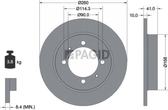 PAGID 54024NC Bremseskive PAGID 54024NC Bremseskive