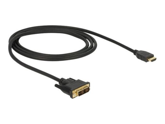 Delock HDMI til DVI Adapterkabel 1 m - Gullbelagte Kontakter