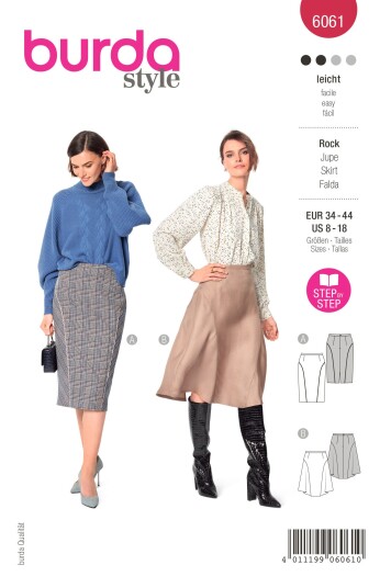 Burda 6061 - Skjørt EUR: 34-44, US: 8-18