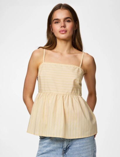 Pieces Pcapril Strap Top Wvn D2D Pp Cream M