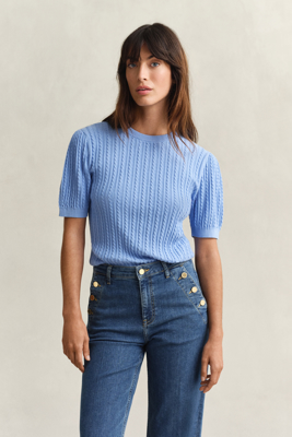 Gant Kortermet bomullsgenser HYDRANGEA BLUE XS Gant Kortermet bomullsgenser HYDRANGEA BLUE XS