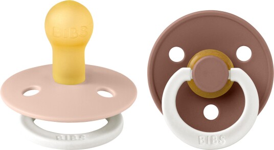 BIBS Colour Glow Smokk 2-Pakk Lateks Str 1 Blush/Woodchuck