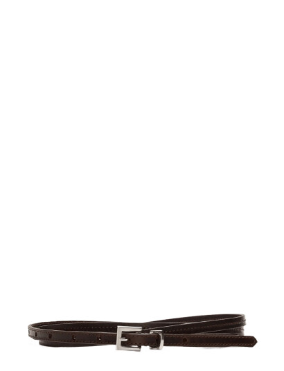 Selected Slwella Long Thin Belt Brown 85 Selected Slwella Long Thin Belt Brown 85