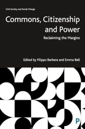 Commons, Citizenship and Power  Reclaiming the Margins