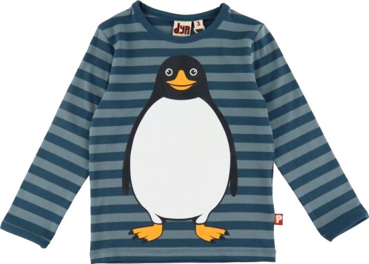 DYR Cph Genser   Dyrroar Aop/Stripe   Dark Slate/Blue Grey Pingv   DYR   8 år (128)   Genser Blå Grå