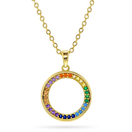Pan Jewelry Smykke i forgylt 925 sølv med farget zirkonia Pan Jewelry Smykke i forgylt 925 sølv med farget zirkonia