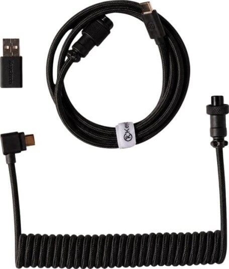 Keychron Coiled Aviator Angled 8K USB-kabel (sort)