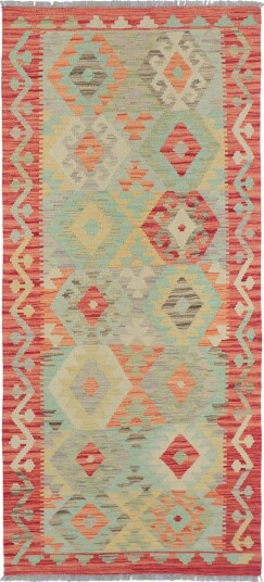Orientalsk Teppe Vegi Kelim Hand Woven 88 x 199 cm Størrelse: 88 x 199 cm