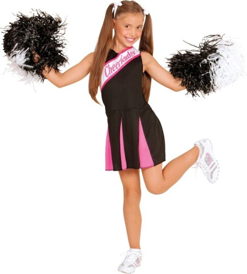 Widmann Cheerleader Sort/Rosa 104cm  2-3år 