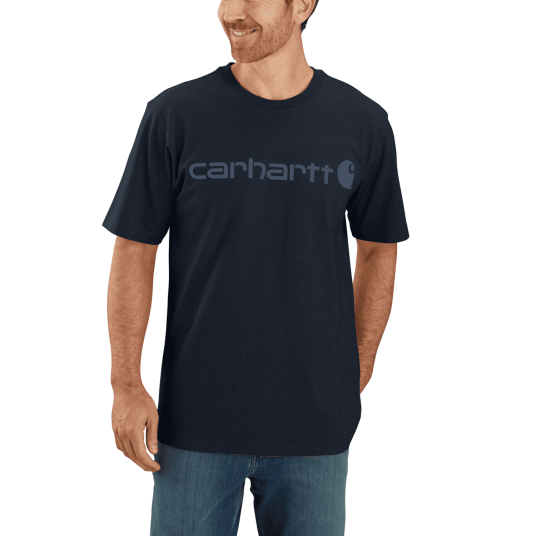 Carhartt Dearborn Relaxed Logo T Shirt Men Navy/Dark Blue L L