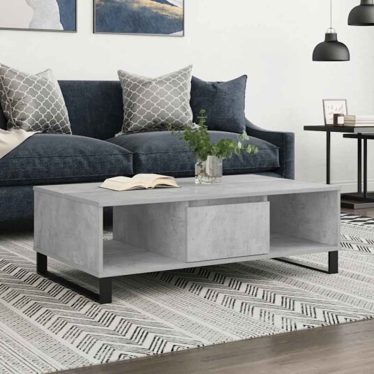 Salongbord betonggrå 104x60x35 cm konstruert tre