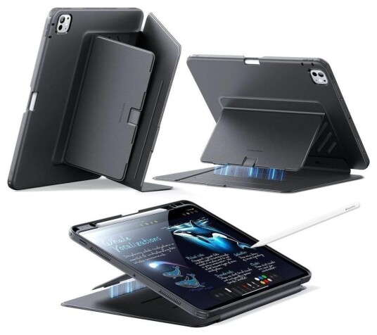 ESR Flip Hybrid deksel med pennholder for iPad Pro 13" 2024/2025 Svart