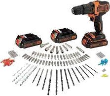 BLACK+DECKER Slagbormaskin BDCHD181B3A 18 v, 3 × 1,5 ah Batterier, 120 Tilbehør