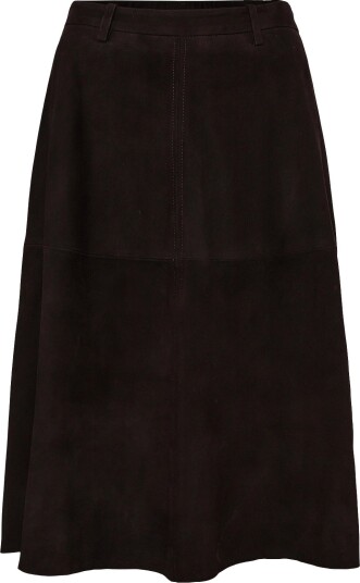 Bruuns Bazaar Suedabbirene Suede Skirt DARK BROWN 34