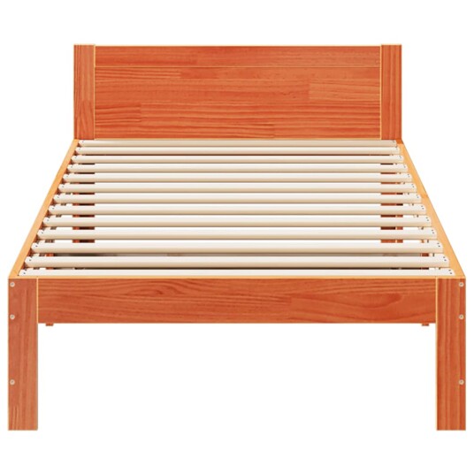 Sengeramme uten madrass voksbrun 80x200 cm heltre furu 8721158637024