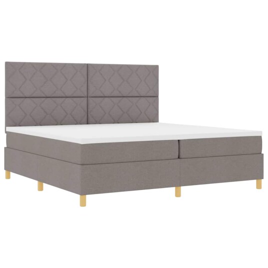 Senge med fjærbunn og madrass Taupe 200x200 cm Tekstil Senge med fjærbunn og madrass Taupe 200x200 cm Tekstil
