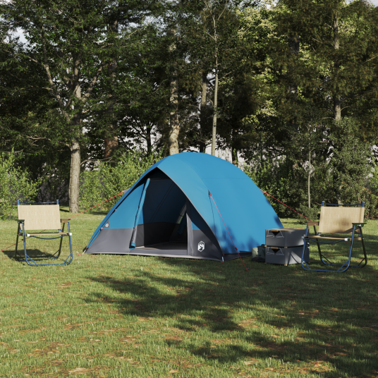 Camping Telt med tak med lagring Blå 275 x 230 x 140 cm taft Camping Telt med tak med lagring Blå 275 x 230 x 140 cm taft
