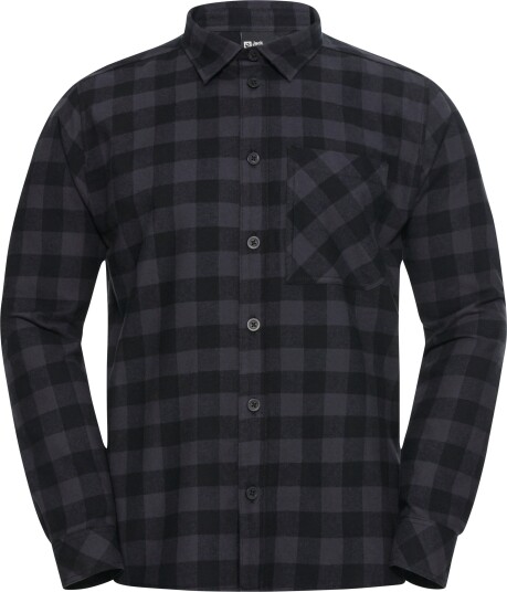 Jack Wolfskin Men's Lite Flannel Shirt Check Black M