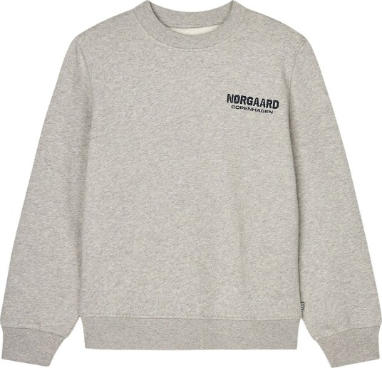 Mads Nørgaard Collegegenser - Mid Grey Melange - Mads Nørgaard - 8 år (128) - Collegegenser Grå Svart