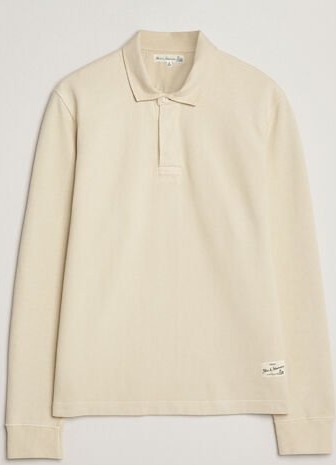Merz b. Schwanen Relaxed Fit Vintage Cotton Rugby Shirt Nature