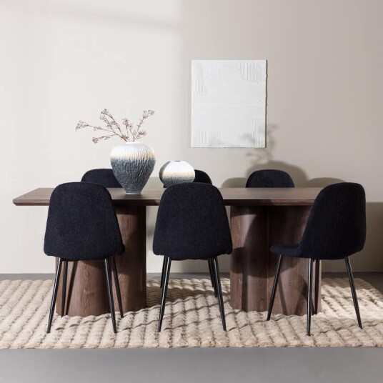 Spisegruppe Venture Home Olivia 210 med 6 stk Polar Stoler Teddy Spisegruppe Venture Home Olivia 210 med 6 stk Polar Stoler Teddy