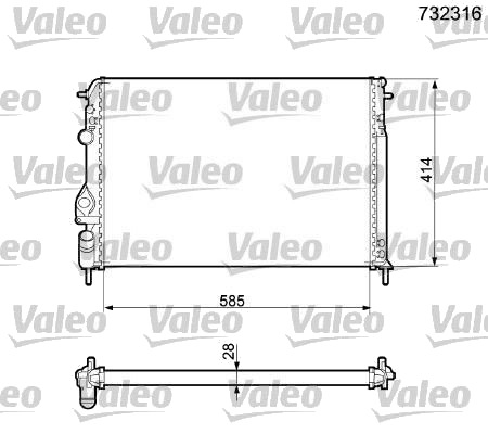 VALEO 732316 Radiator motorkjøling