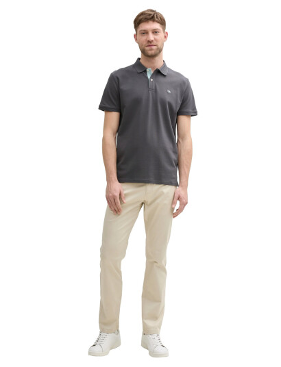 Tom Tailor Basic Polo With Contrast - Grey - XXL Tom Tailor Basic Polo With Contrast - Grey - XXL