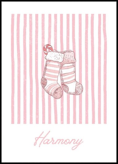 Stockings Harmony Pink Stripes Plakat Plakat / 70x100cm