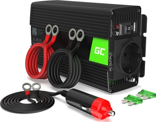 Green Cell Power Inverter 12V til 230V 300W/600W Modifisert Sinusbølge INV01DE