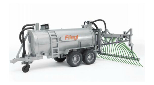 Bruder Fliegl barrel trailer with spread tubes