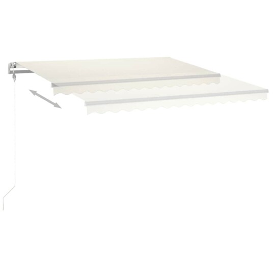 vidaXL Automatisk markise med vindsensor og LED 450x350 cm kremhvit