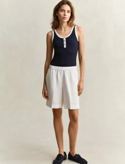 GANT Linen Blend Pull On Shorts   Cream   44