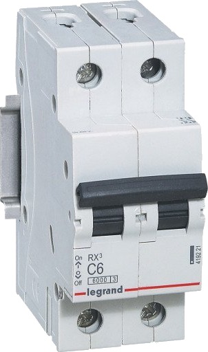 Legrand Automatsikring RX3 C 6A 2P, 2M, 6kA