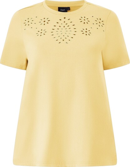 Zizzi   Topp Mmeghan S/S Straight Tee   Gul